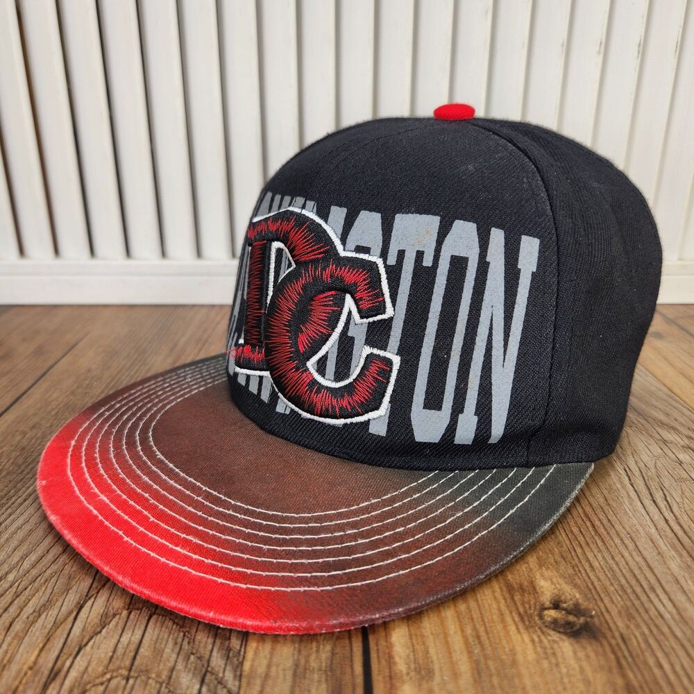 Washiongton DC City Hunters Snapback Hat Black Red Flat Bill Skater Street Cap